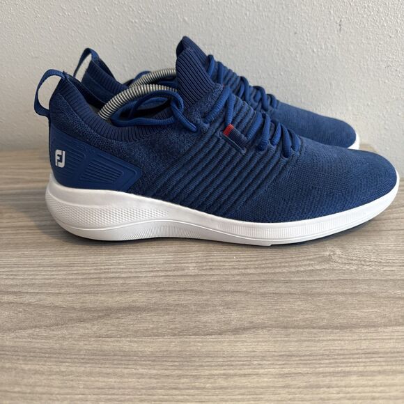 Footjoy Flex XP Mens Sz 11 Royal Blue Athletic Spikeless Golf Knit Shoes 56268 - Picture 1 of 12